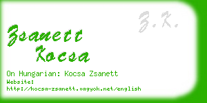 zsanett kocsa business card